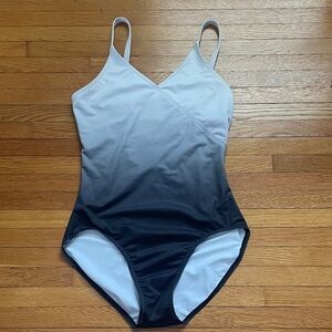 Ombre Women’s Ballet Leotard in White to Black